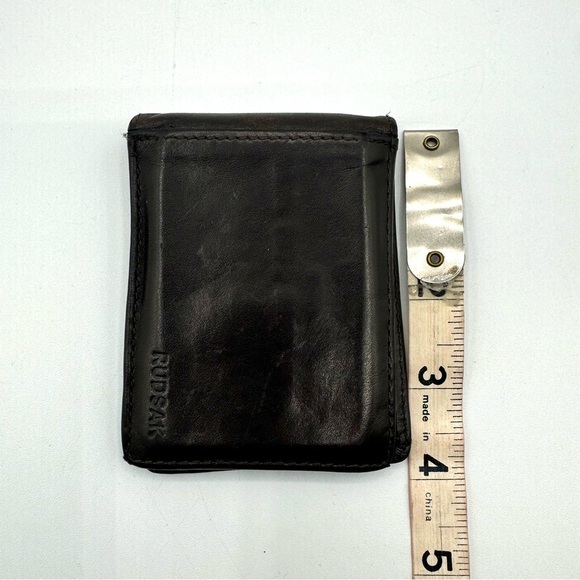 RUDSAK BROWN LEATHER BIFOLD WALLET MEN WALLET MAGNETIC MONEY  HOLDER - Picture 7 of 8